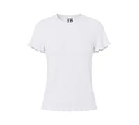 PIECES PCNICCA SS O-Neck Top Noos, Blanco Brillante, S