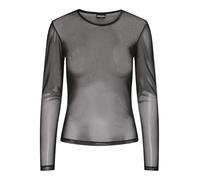 PIECES Pcninni Ls Top Noos Bc de Malla Manga larga, Mujer, Negro, L
