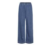 PIECES Pcnira MW-Pantalón Vaquero Suelto, Medio De Mezclilla Azul, L para Mujer