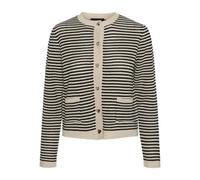PIECES Pcnisa-Cárdigan de Punto Pa BC Suéter, Cloud Dancer/Stripes:Black, XS para Mujer