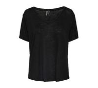 PIECES Pcnollie SS Top Noos Camiseta, Negro, M para Mujer