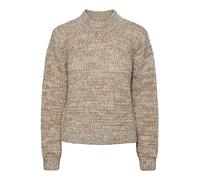 Pieces PCNOMANA LS O-Neck Knit BC, Fósil/patrón: Blanco+clouddancer, M