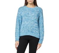 Pieces Pcnomana LS Suéter de Punto con Cuello Redondo para Mujer, Azul francés: Bailarina de Nube + Azul Marino, L
