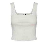 PIECES Pcnukisa Cropped Tank Top Noos Camiseta de Tirantes Anchos, Cloud Dancer, S para Mujer