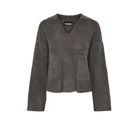 PIECES Pcnuna LS V-Neck Polo Knit BC Jersey de Punto, Morel/Detail:mélange, L para Mujer