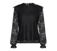 PIECES Pcolline LS Lace Top Noos, Negro, M para Mujer