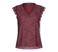 PIECES Pcolline SL Lace V-Neck Top WVN Noos, Puerto Tawny., XXL