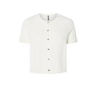 PIECES Pcorina SS O-Neck Knit - Cárdigan PW BC, Cloud Dancer, L