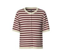 PIECES Pcorina SS Stripe Knit Cardi Pwp BC, Puerto Tawny, M para Mujer