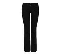 PIECES PCPEGGY LW Flared BLC Jeans Noos BC, Negro, S / 30L para Mujer