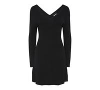 PIECES Pcprista LS V-Neck Knit Dress BC Vestido de Punto, Negro, S para Mujer