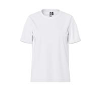 PIECES Pcria SS Fold Up tee Noos, Camiseta Mujer, Blanco (Bright White Bright White), 40 (Talla del Fabricante: Medium)