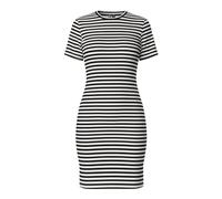 PIECES Pcruka SS Dress Noos BC-Vestido, Cloud Dancer/Stripes: Negro, XS para Mujer