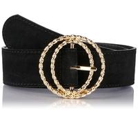 PIECES PCSAB Suede Jeans Belt Cinturón, Black/Detail:Gold, 75 para Mujer