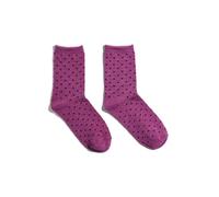 PIECES Pcsebby Glitter Long 1-Pack Pattern Noos Calcetines, Festival Fucsia/Detalles: pequeños Puntos en el Puerto de día, Talla única para Mujer