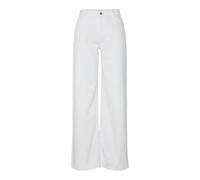 PIECES Pcsilke MW Wide Colered Jeans Noos BC, Blanco Brillante, 28W / 30L
