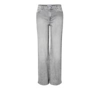 PIECES Pcsilke MW Wide Jeans MG Noos BC, Medium Grey Denim, 28W / 32L