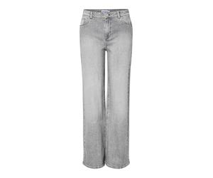PIECES Pcsilke MW Wide Jeans MG Noos BC, Medium Grey Denim, 31W / 32L