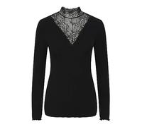 PIECES Pcsiri Ls T-neck Top Noos, Camiseta de manga larga para Mujer, Negro, S