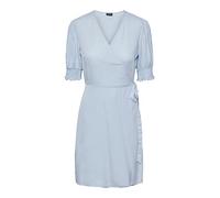 PIECES Pctala 2/4 Wrap Dress Noos BC-Vestido, Color Azul, L para Mujer