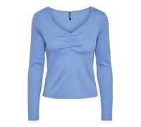 PIECES Pctania LS Top Noos BC Camiseta de Manga Larga, Marina, M para Mujer