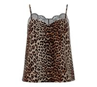 PIECES Top con detalles de encaje. Color estampado de leopardo