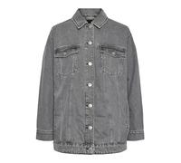 PIECES Pctika LS Oversize Dnm Jacket Noos BC Chaqueta Vaquera, Gris, XL Mujeres