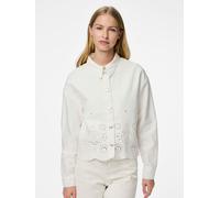 Pieces PCTUC EMBROIDERY DENIM JACKET XS Beige