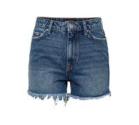 PIECES Pctulla HW Mb184 Noos BC-Pantalones Cortos, Medio De Mezclilla Azul, M para Mujer