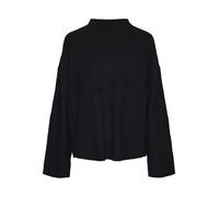 PIECES Pctulle LS High Neck Knit Pwp BC Suéter pulóver, Negro, S para Mujer