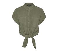 PIECES Pcvinsty SS Tie Camiseta Noos Blusas, Deep Lichen Green, XS para Mujer