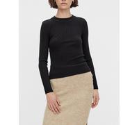 Pieces Pieces - Top punto manga larga de mujer. Negro Talla 38