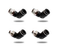 Pieces Pneumatic Fitting, Two Different Models (8MM 1/4" and 8MM 1/8") Male Thread Pneumatic Connectors, Black