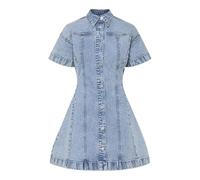 PIECES Shape Denim Dress Pcsilke Vestido Vaquero en Forma de A, Mezclilla De Color Azul Claro, XS Mujeres