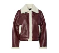 PIECES Short Jacket Pcjanelle W Fur-Chaqueta Corta, Puerto Tawny, L Mujeres