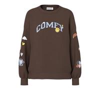 Pieces Sudadera de Mujer Pcdinna LS Oversized D2d Pcdinna LS Oversized Sweat D2D (1 Unidad), Hot Fudge, XL