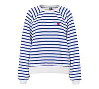 PIECES Sudadera de rayas, motivo de corazón. Color blanco/azul