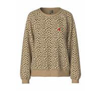 PIECES Sudadera estampada de leopardo. Color estampado de leopardo