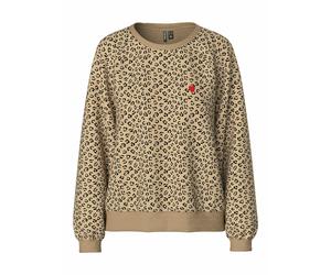 PIECES Sudadera estampada de leopardo. Color estampado de leopardo