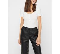 PIECES Pckitte SS Top Noos BC, Camiseta para Mujer, Blanco Brillante, XS