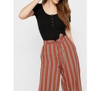 Pieces Top de mujer canalé corta larga cuello redondo. Negro 40/L