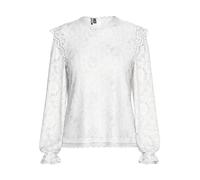 PIECES Top de Mujer Pcolline LS Lace Noos Top, Cloud Dancer, M