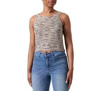 PIECES Top de Punto para Mujer Pckera SL Cropped Knit Top, Birch/Detail:004 Multi Clr Yarn, XS