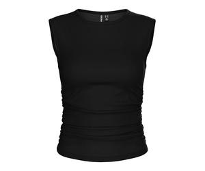 PIECES Top Mujer PCMADISON Fruncido, Negro, L