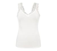 PIECES Pcbarbera Lace Top Noos BC Camiseta de Tirantes Anchos, Blanco Brillante, S Mujeres
