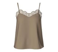 PIECES Pctiffany Strap Lace Top Noos BC, fósil, M Mujeres