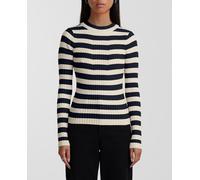 Pieces Top punto manga larga de mujer. Azul marino 38 (M)