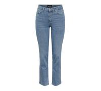PIECES Pcdelly Straight MW Ankl Lb124 Noos BC Pantalón, Mezclilla De Color Azul Claro, 30W / 30L Mujeres