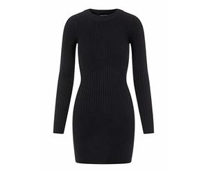 PIECES Vestido de Punto para Mujer Pccrista LS con Cuello Redondo Negro XL