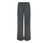 PIECES Wide Denim Pcsmidi MW-Jeans Anchos, Mezclilla Gris Oscuro, 30W / 32L para Mujer